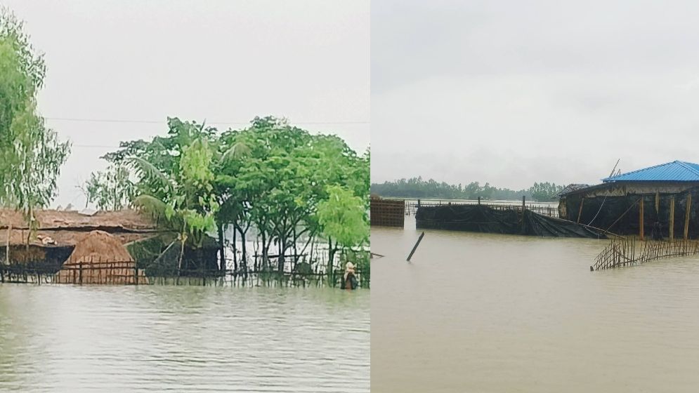 বাঁশখালীতে বন্যার পানি কমলেও ত্রাণ মিলছে না দুর্গতদের